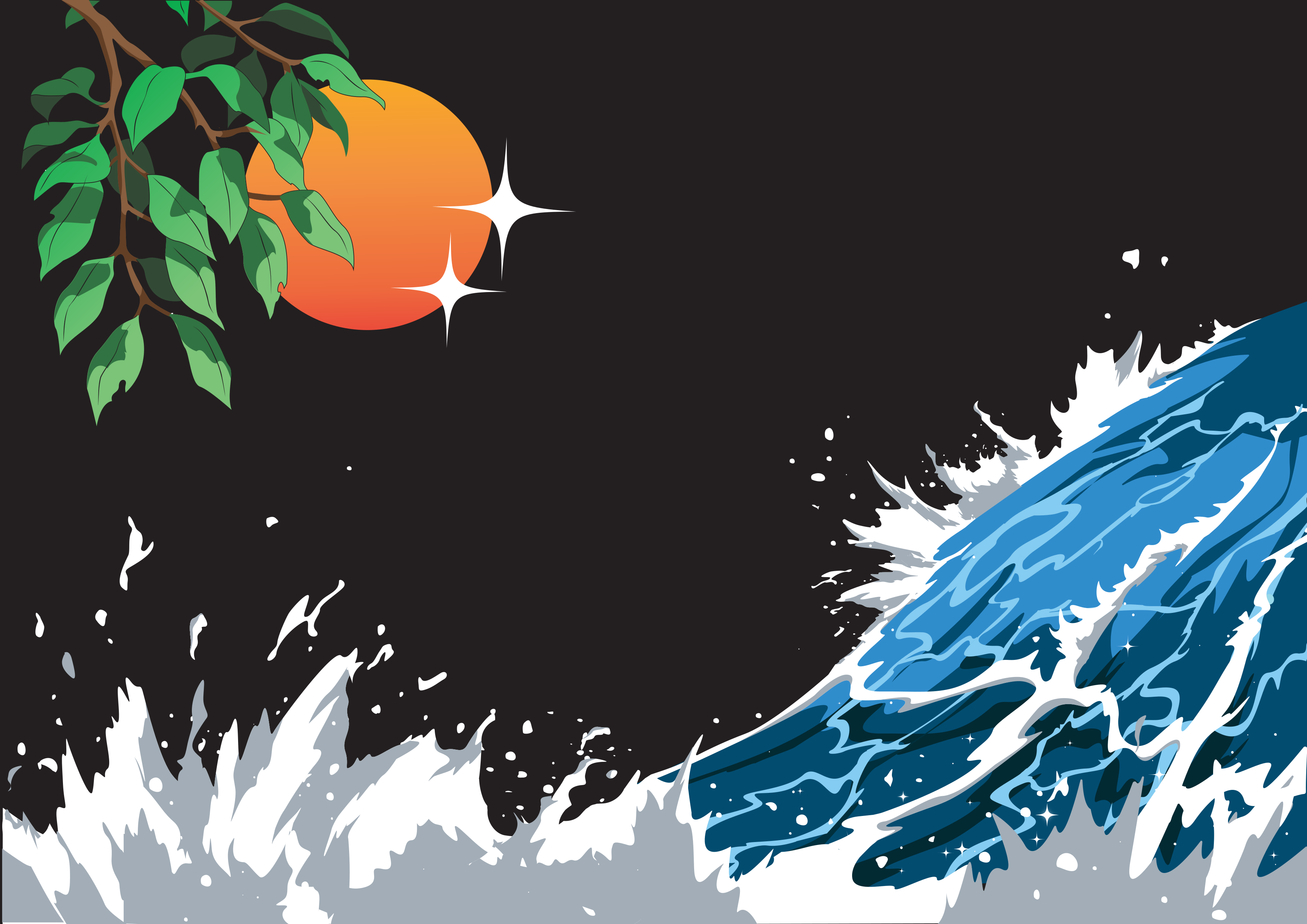 "Waves Rise as the Sun Hides"